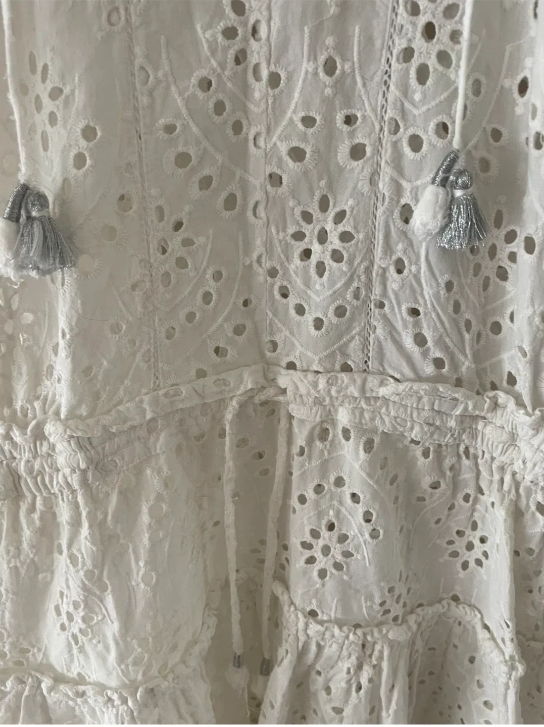 Poupette St Barth White Eyelet Mini Dress #Cleanout image indicator(7)