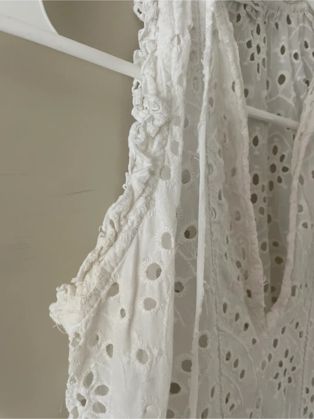 Poupette St Barth White Eyelet Mini Dress #Cleanout image indicator(9)