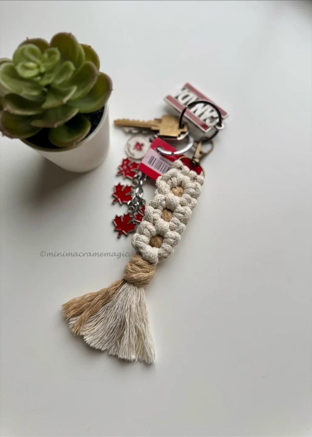 Handmade Macrame Flower Keychain