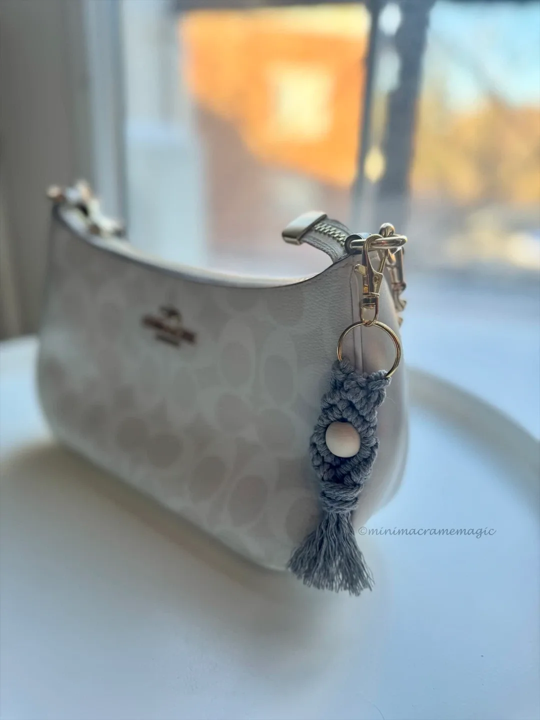 Handmade Macrame Keychain with Woden Beadss image indicator(4)