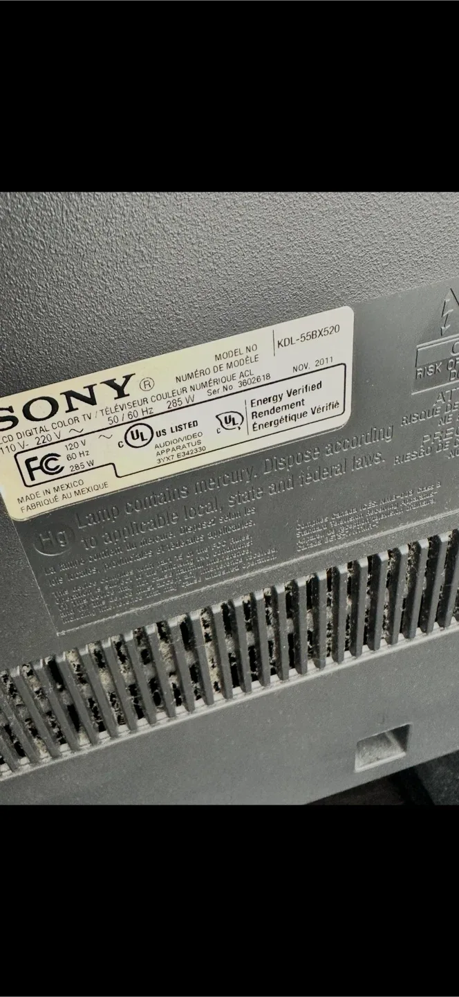 Sony Bravia KDL-55BX520 52 inch TV image indicator(5)