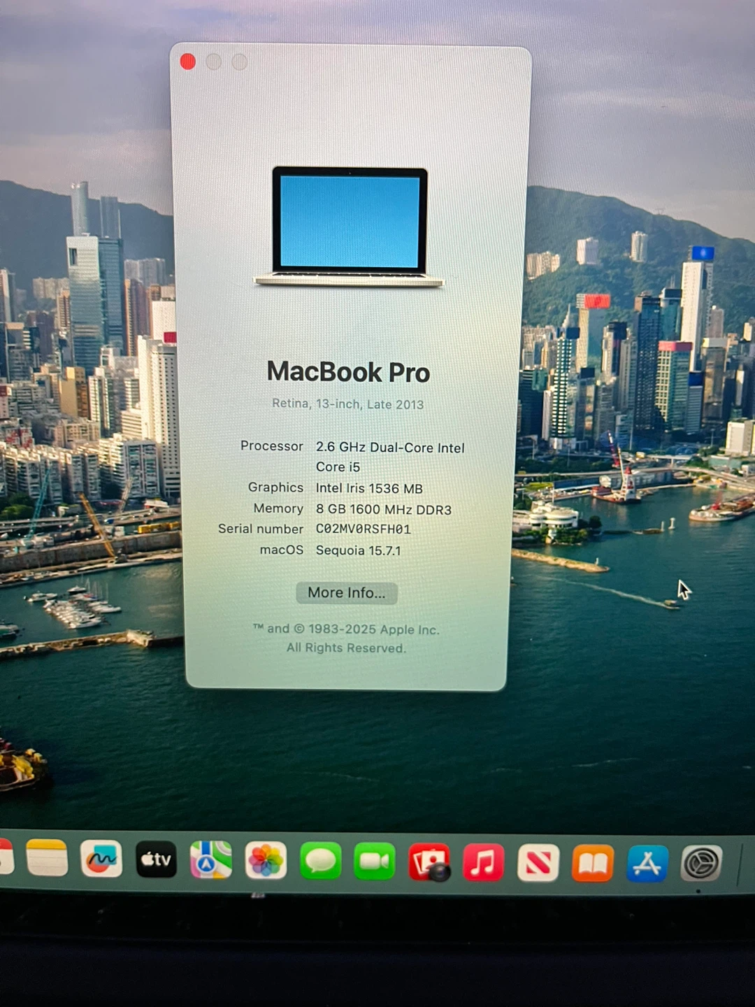 2014 MacBook Pro Intel i5 8gb 256gb SSD macOS Sequoia - photo 2