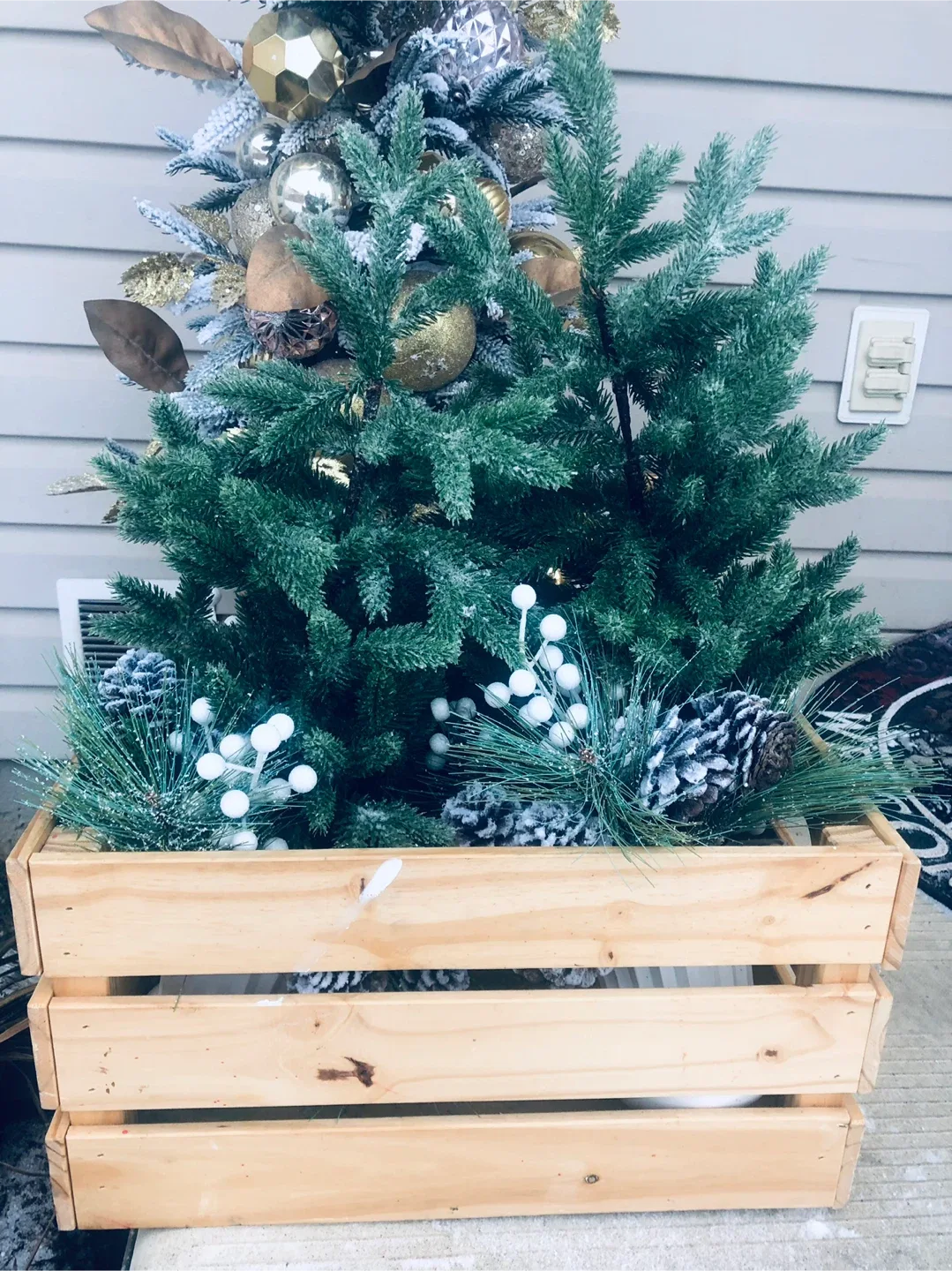 Christmas Evergreen Trees Decor in Crate Wood Box #Cleanout image indicator(6)