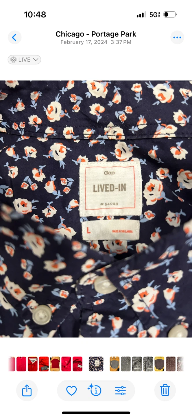 Gap Lived-In Floral Button Shirt - Size L - photo 2