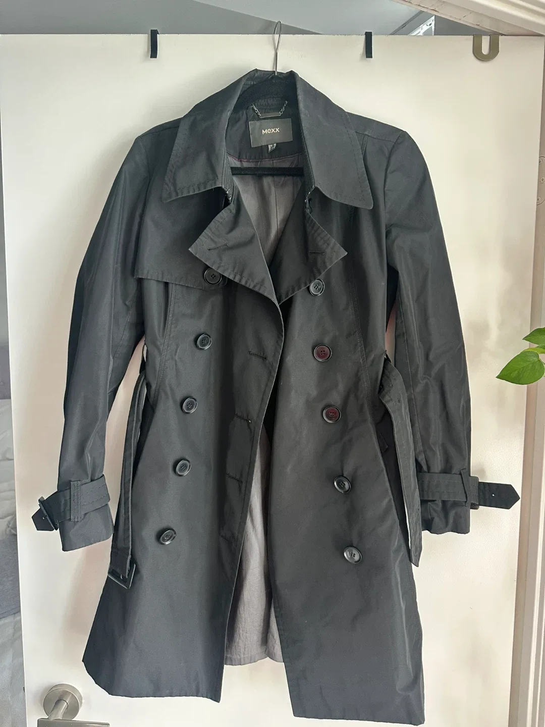 Mexx Black Trench Coat - Size 38