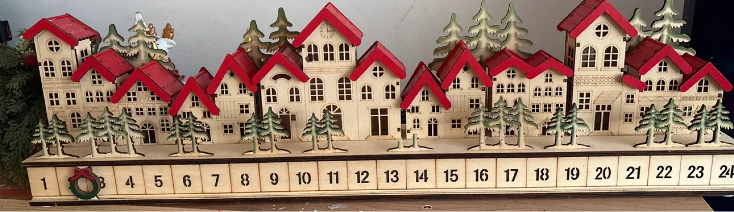 Wooden Village Advent Calendar