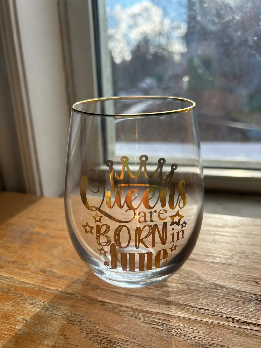 Onebttl 'Queens Born in June' Wine Glass