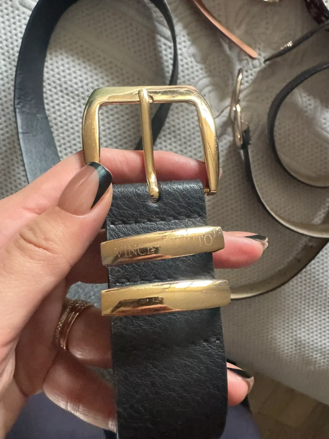 Vince Camuto Black Leather Belt