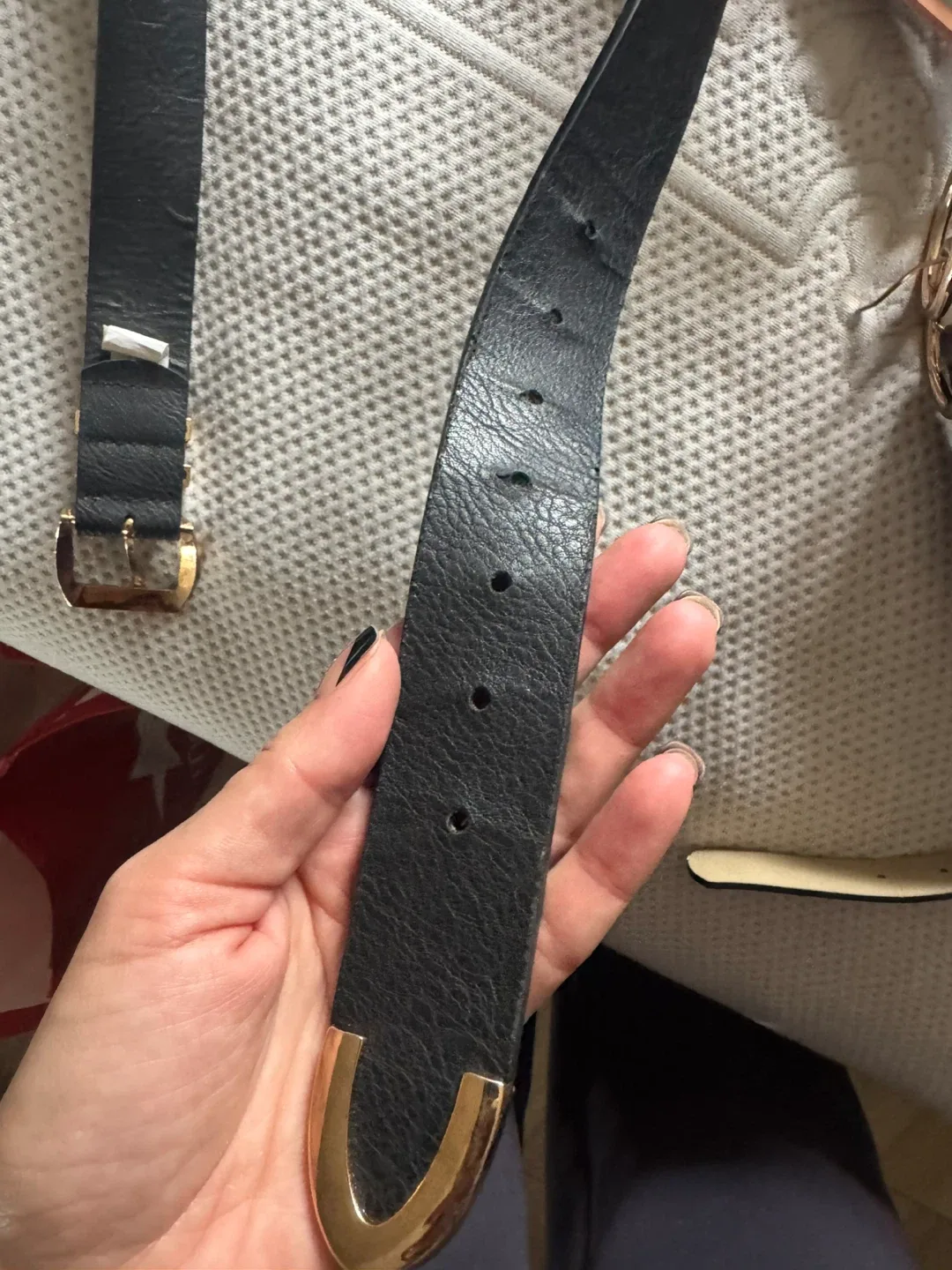 Vince Camuto Black Leather Belt image indicator(2)
