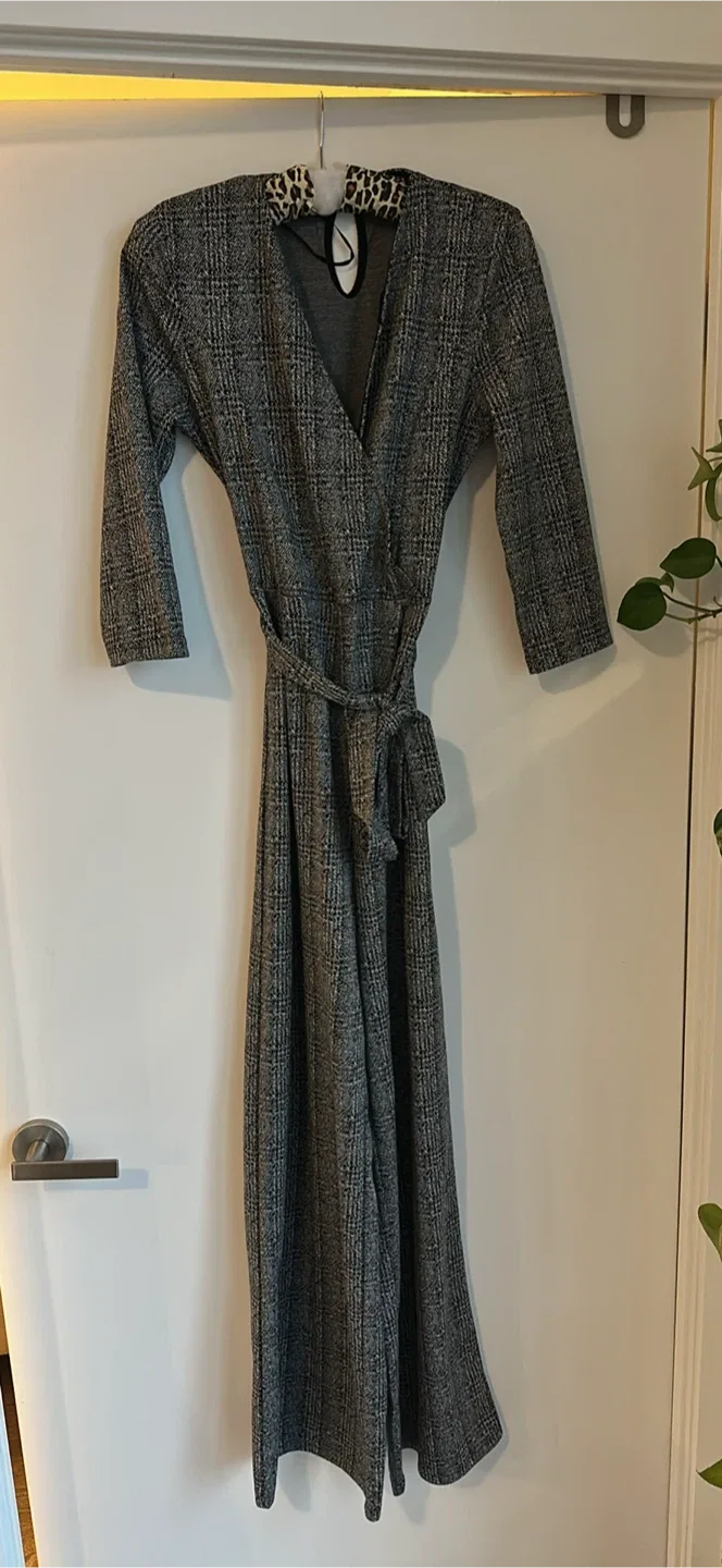 Le Château - Grey Plaid Jumpsuit