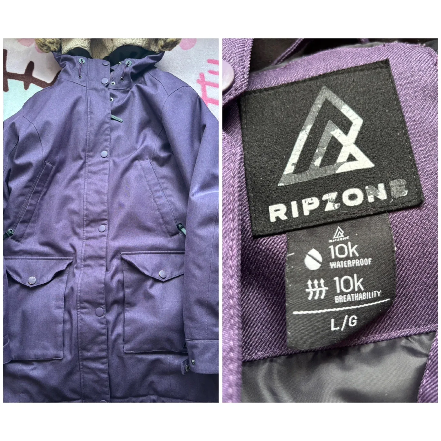 (Ripzone) Purple Waterproof Breathable Jacket - Size Women Large