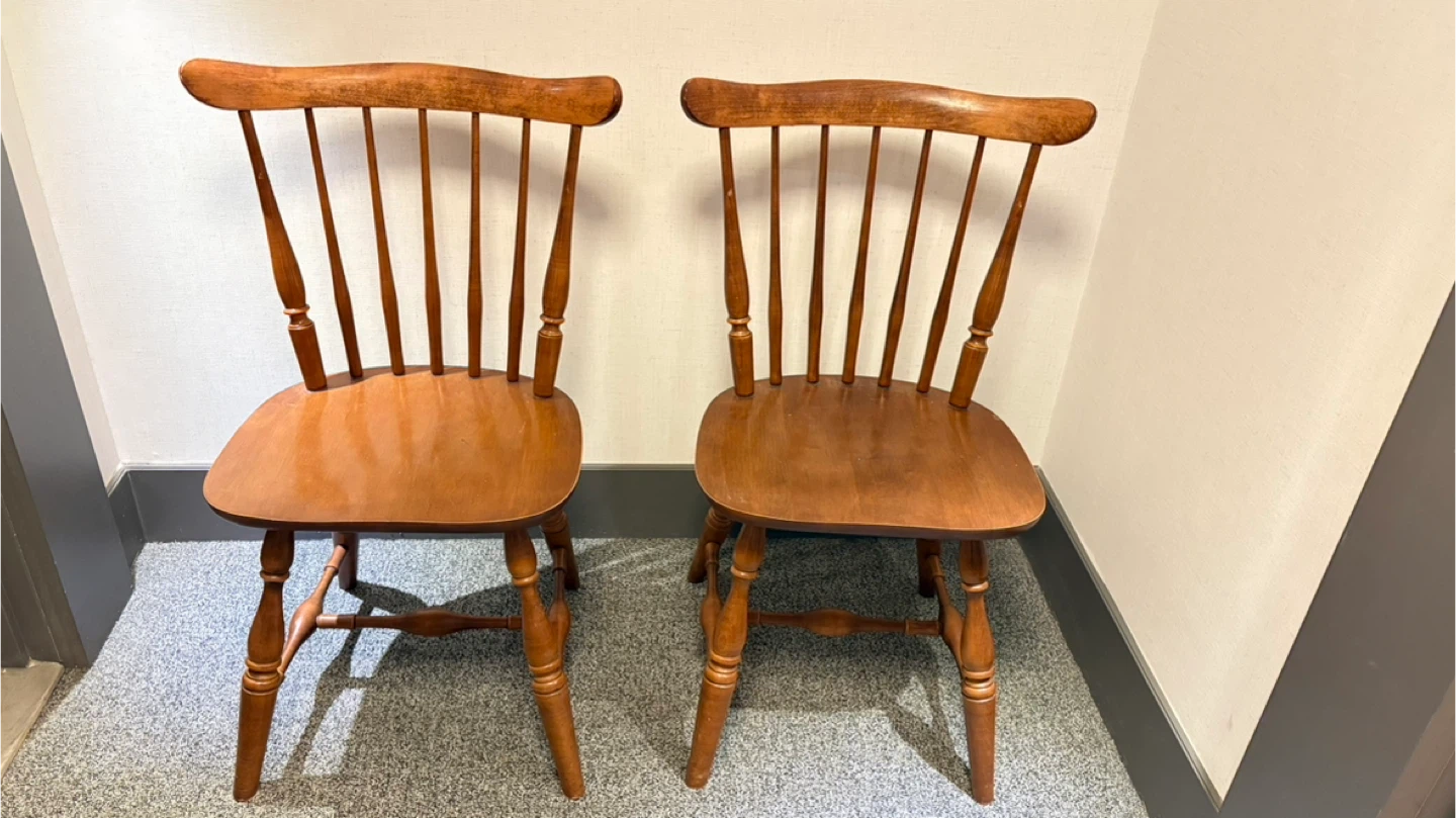 Wooden Spindle Back Dining Chairs - Set of 2