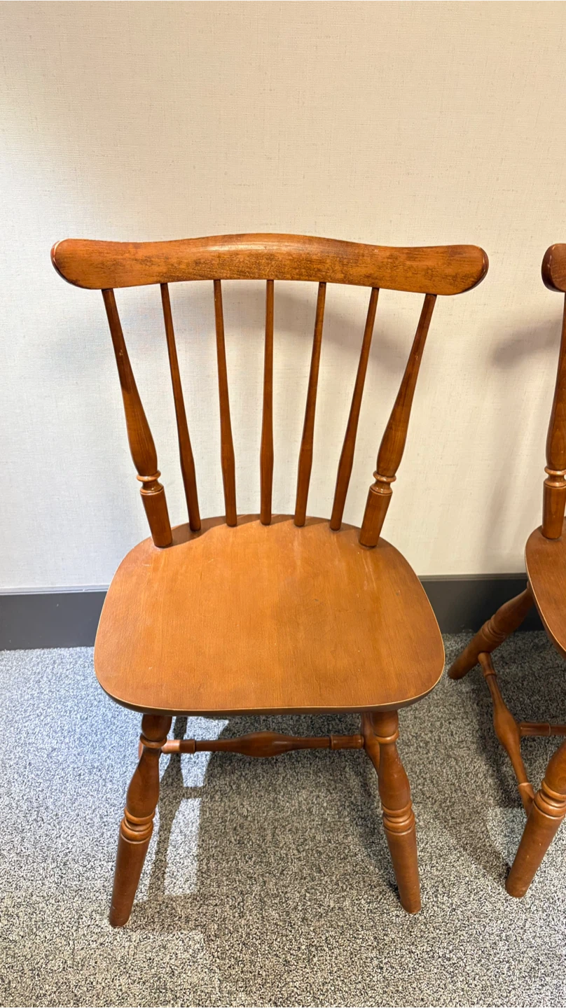 Wooden Spindle Back Dining Chairs - Set of 2 - photo 3