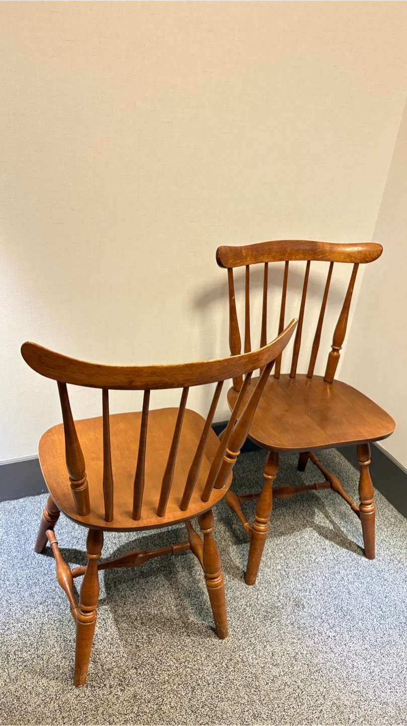 Wooden Spindle Back Dining Chairs - Set of 2 - photo 4