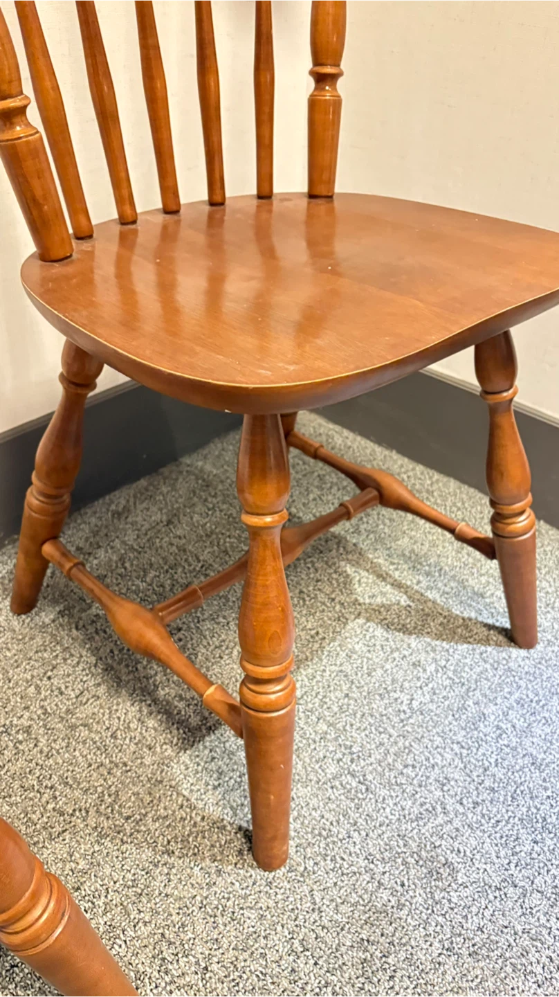 Wooden Spindle Back Dining Chairs - Set of 2 - photo 2