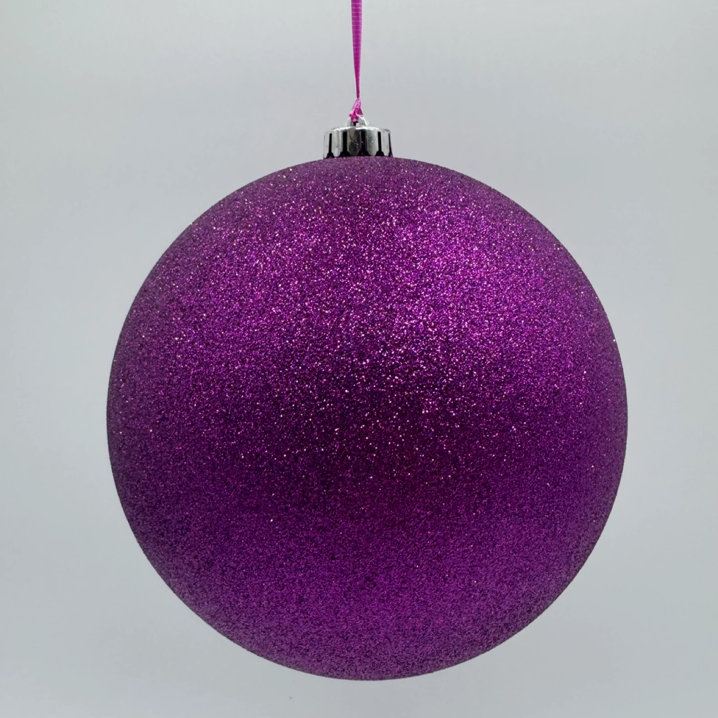 Purple Glitter Christmas Ball Ornament 19cm – Used