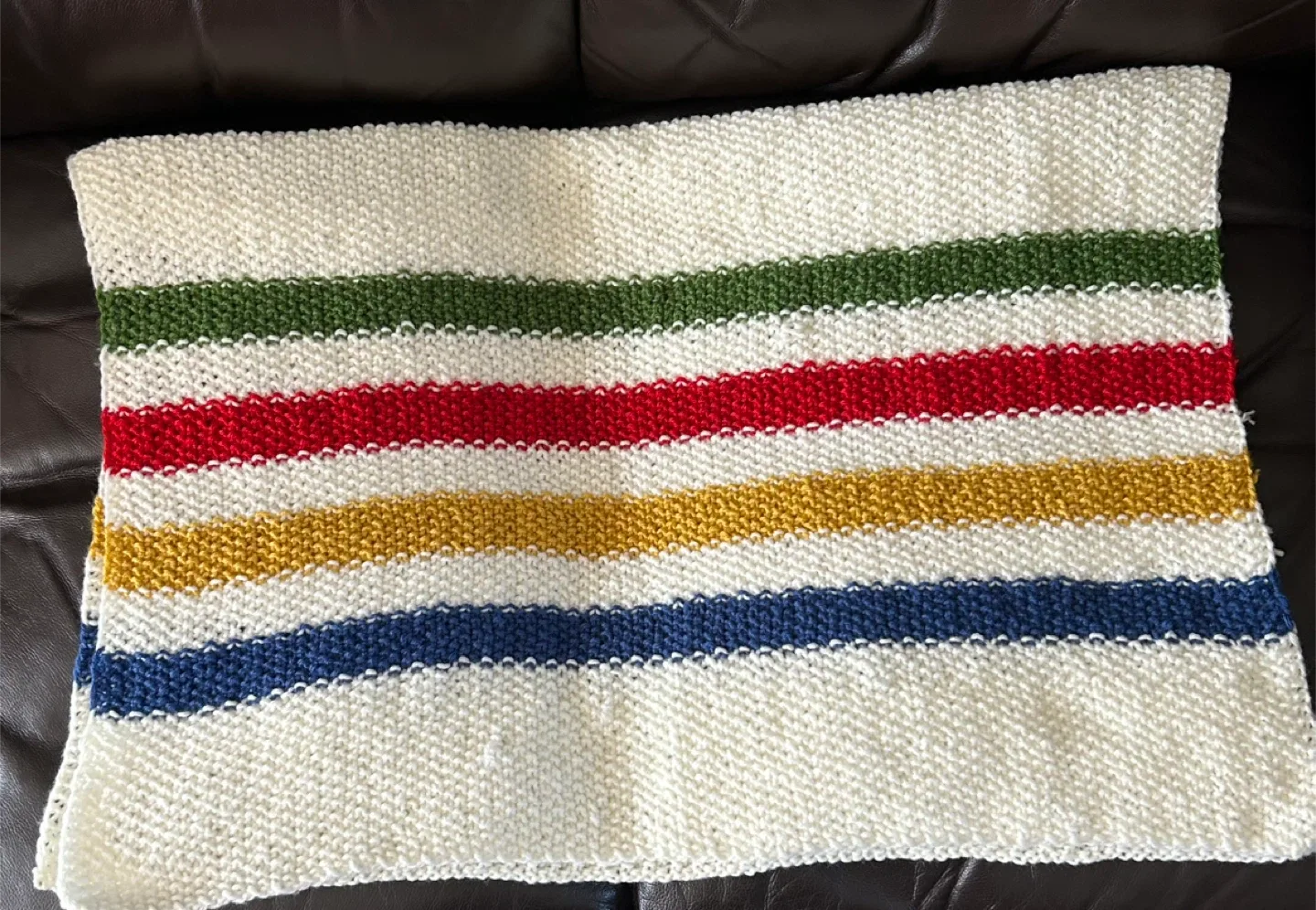Hand knitted baby blanket