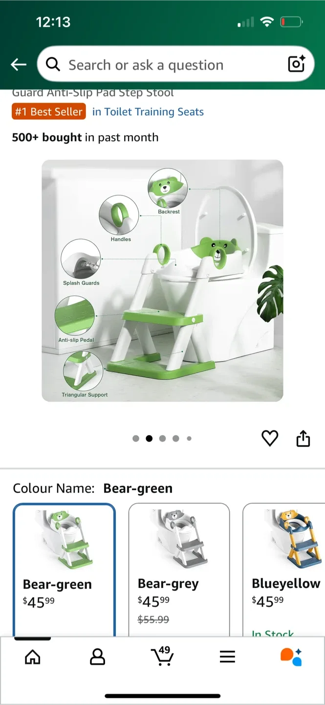 RABB 1ST Potty Training Seat - Bear Green image indicator(4)