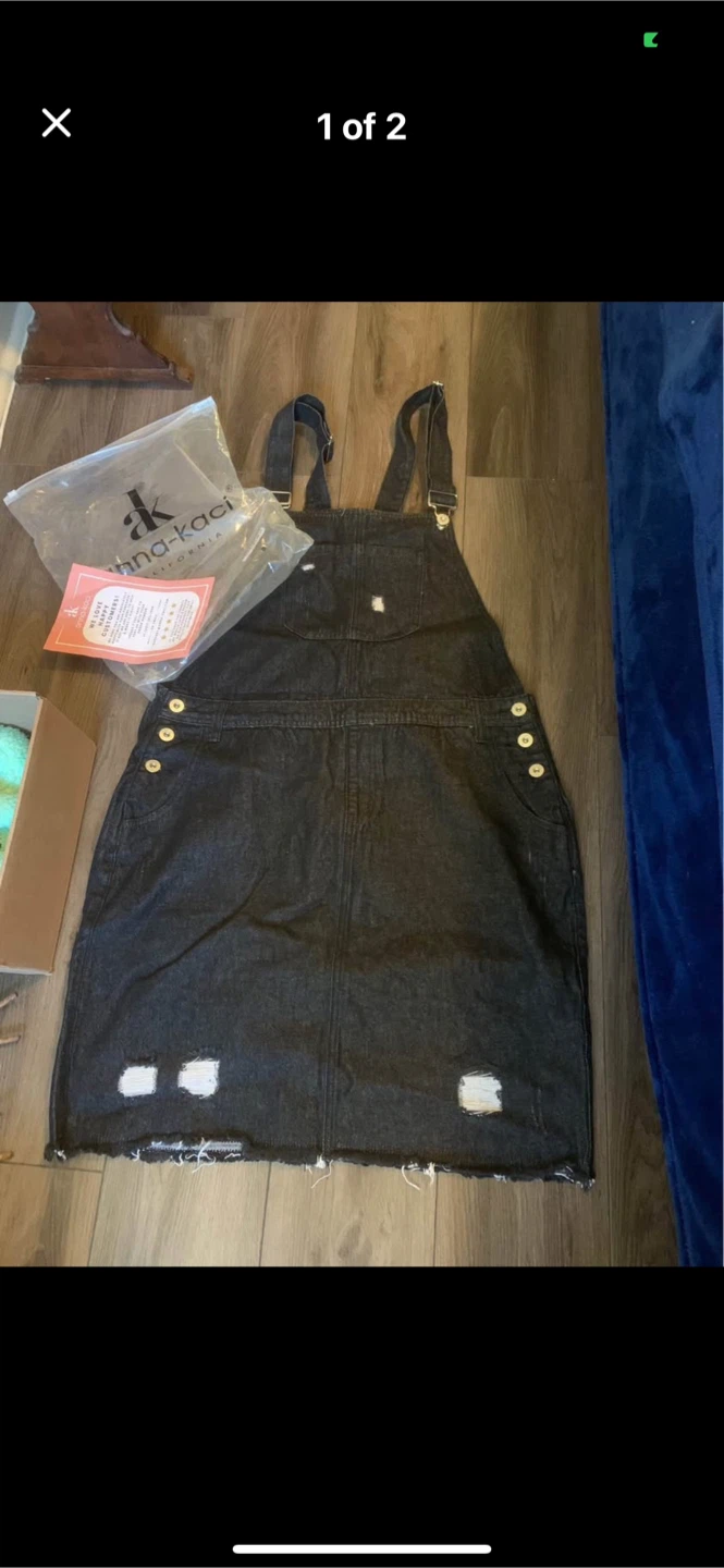 Anna-Kaci Denim Overalls Dress