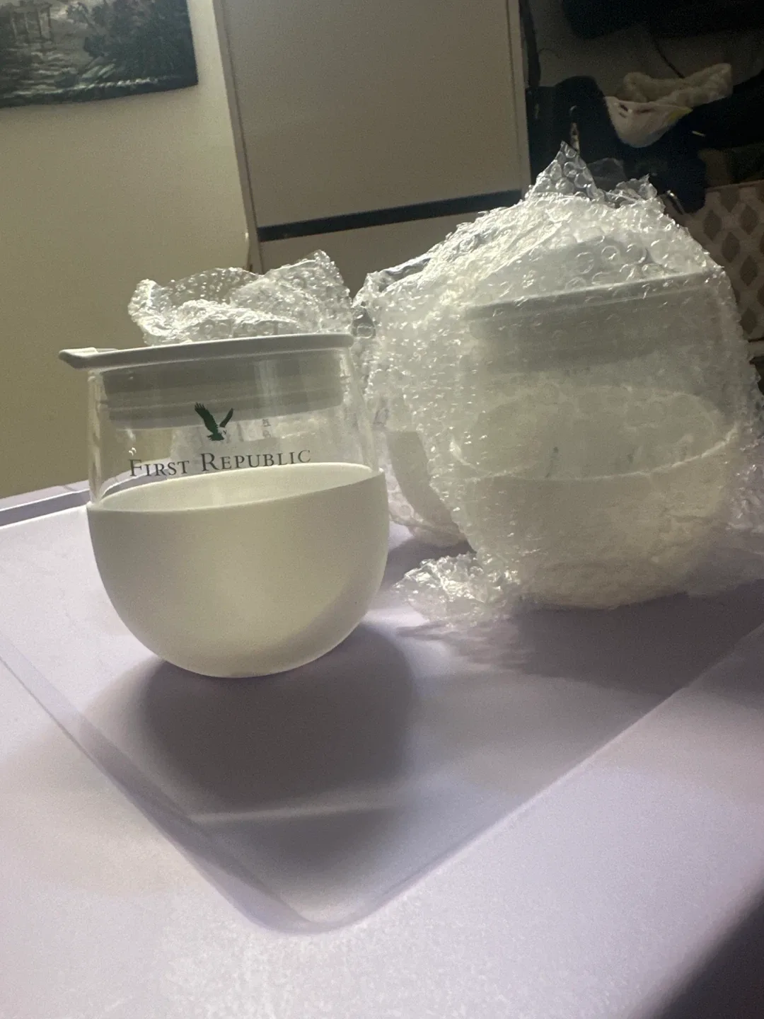 First Republic Bank Glass Cup - New