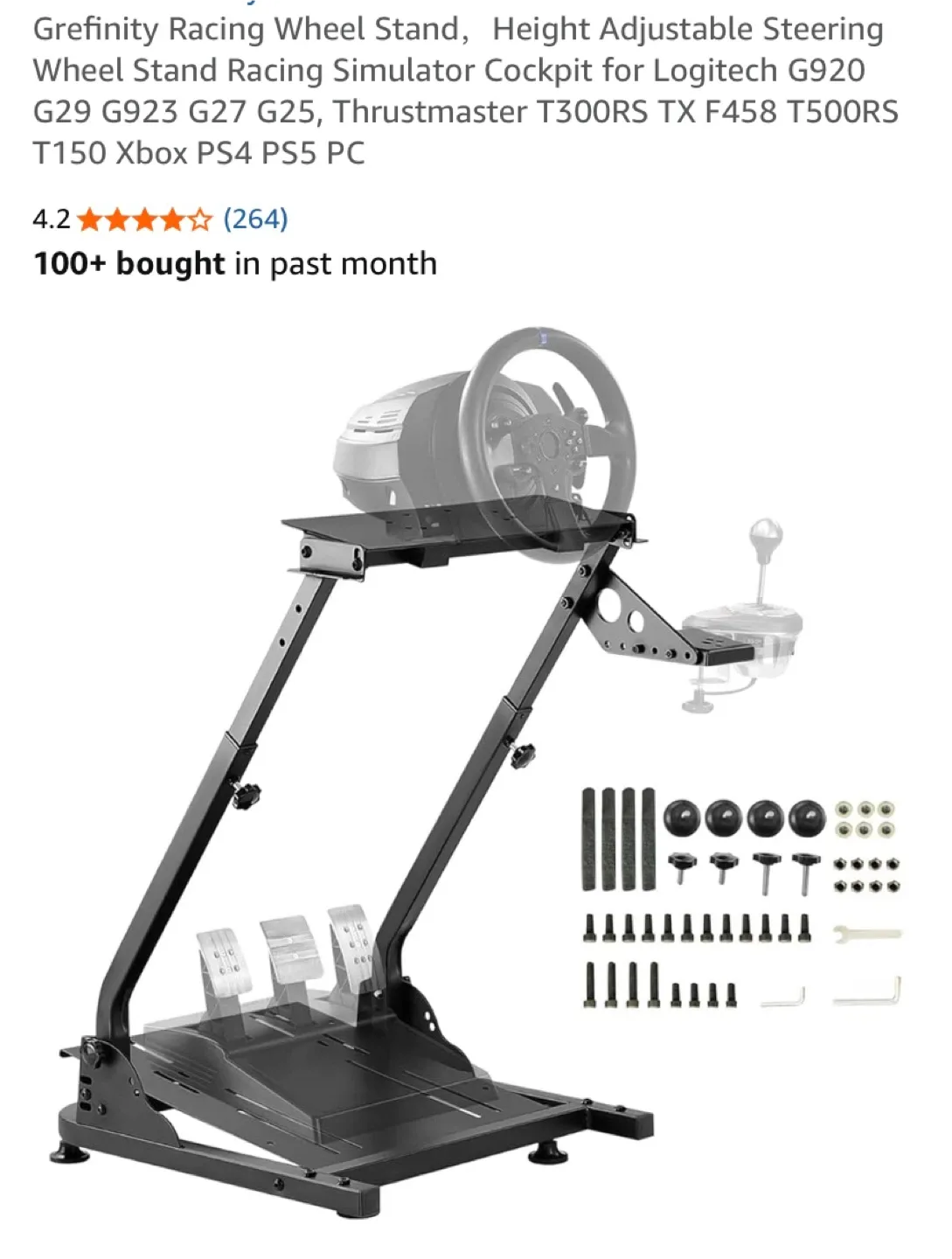 New Grefinity Racing Wheel Stand，Height Adjustable