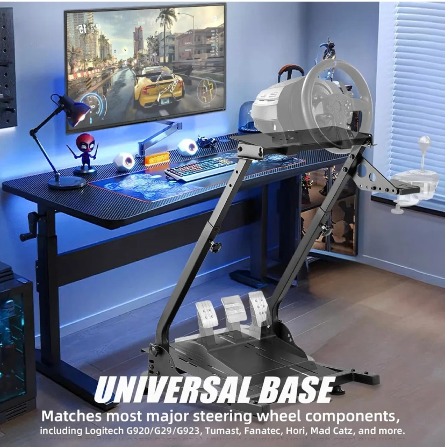 New Grefinity Racing Wheel Stand，Height Adjustable image indicator(2)