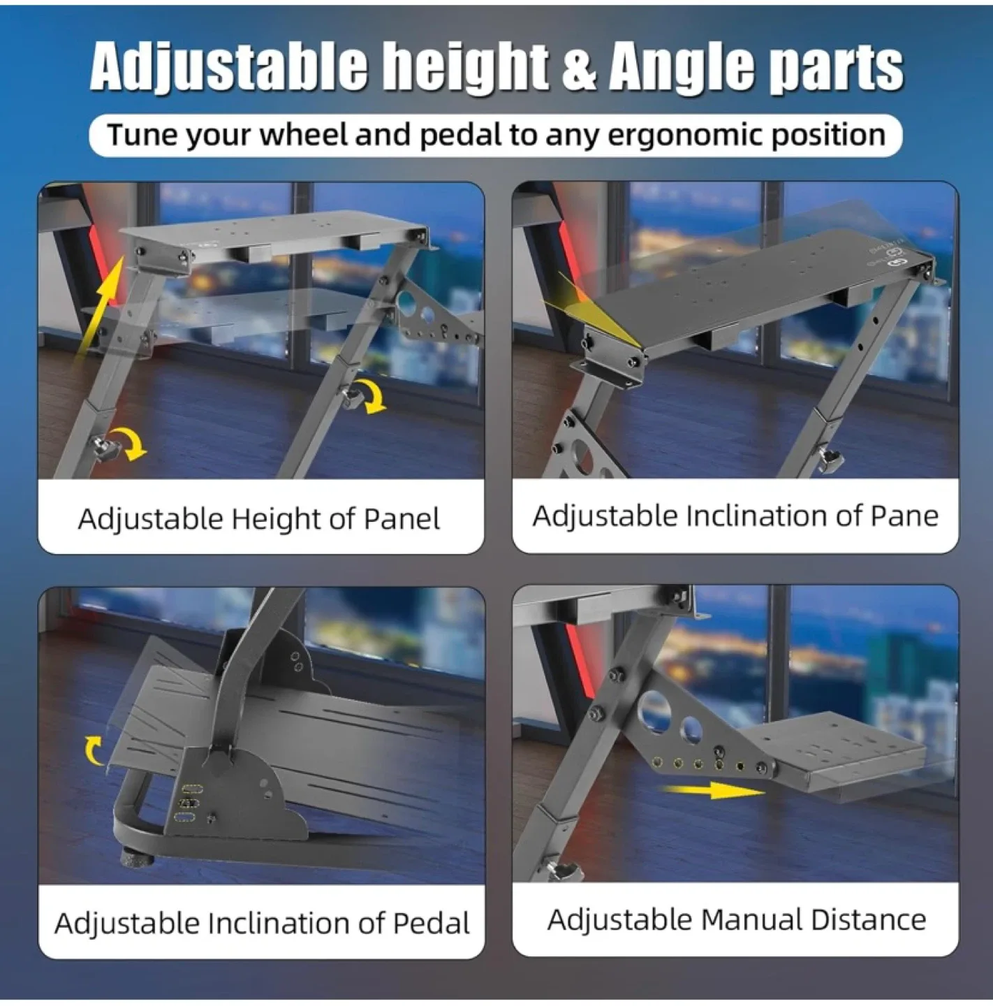 New Grefinity Racing Wheel Stand，Height Adjustable image indicator(4)