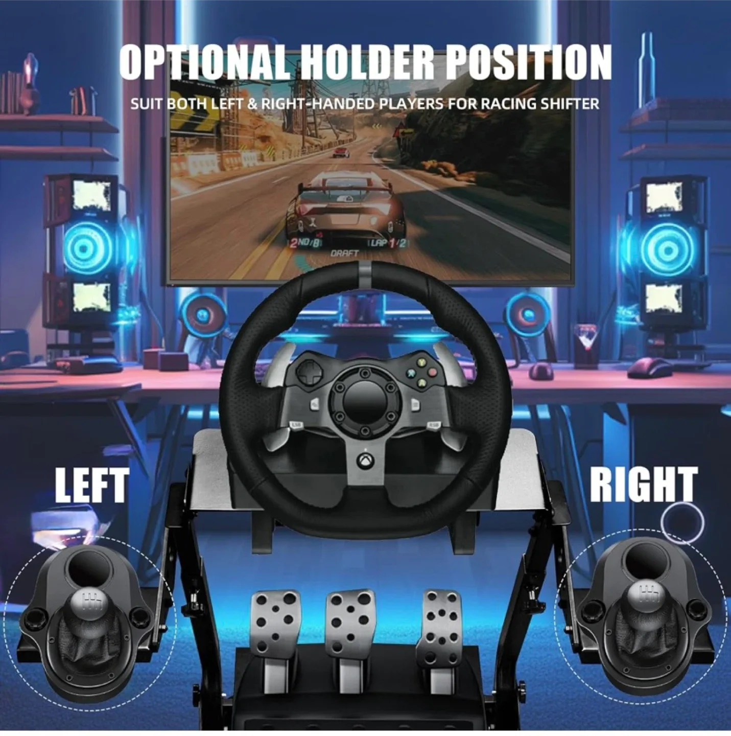 New Grefinity Racing Wheel Stand，Height Adjustable image indicator(5)