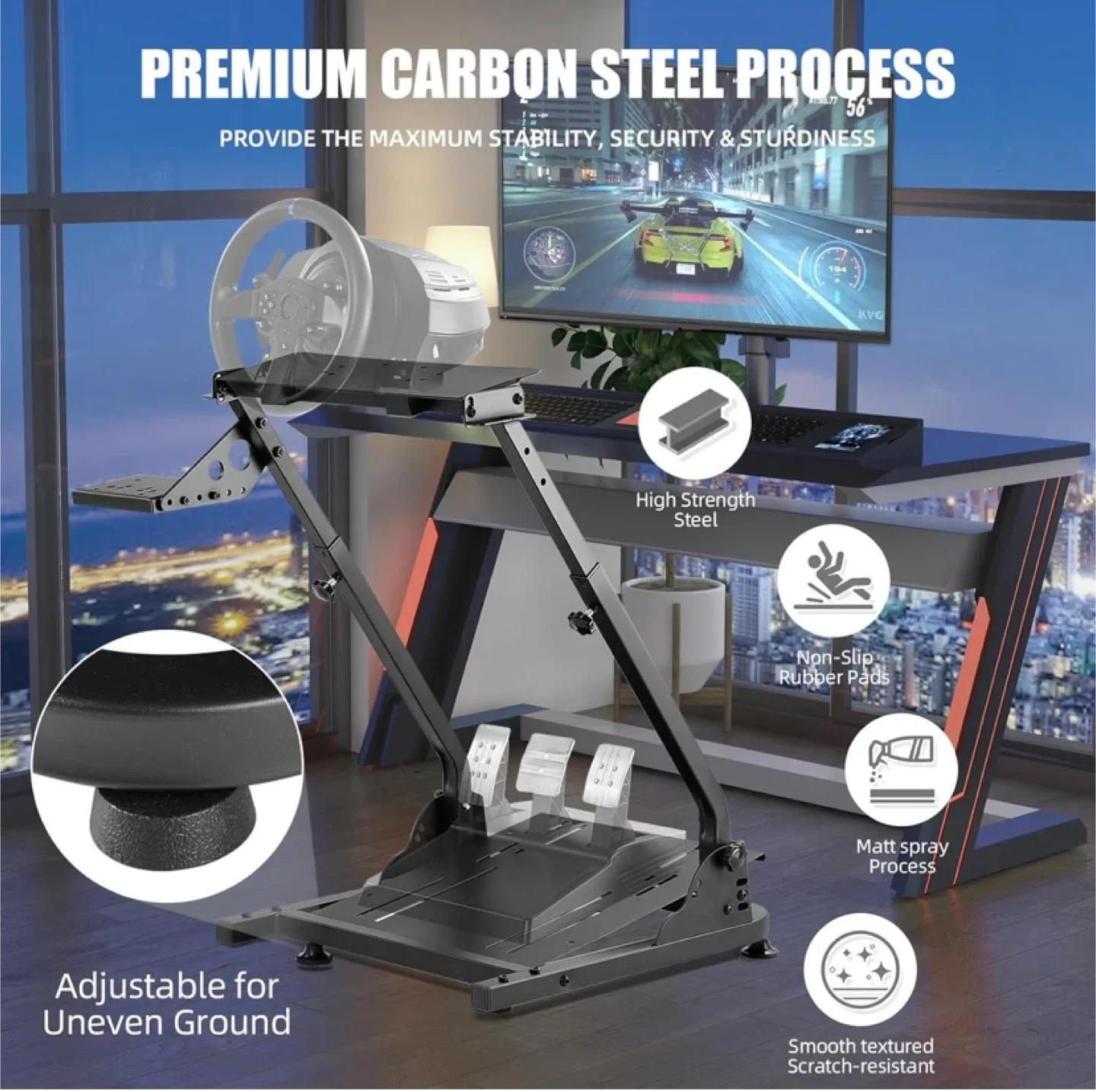 New Grefinity Racing Wheel Stand，Height Adjustable image indicator(3)