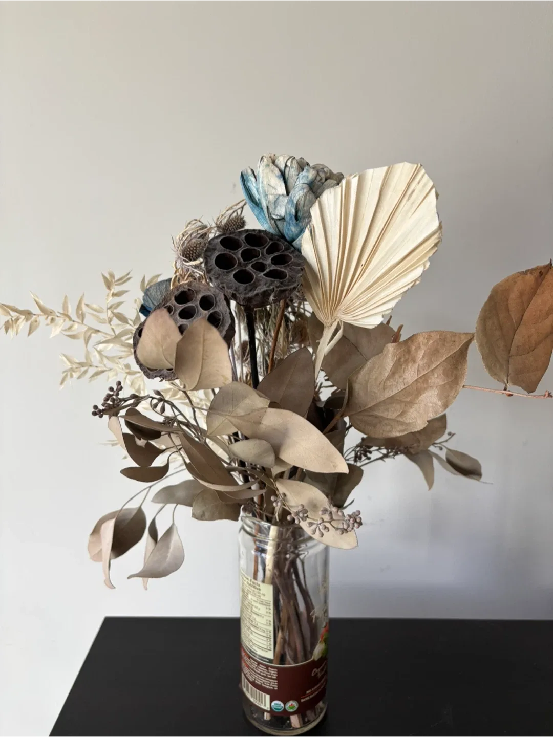 Dried Floral Arrangement in Glass Jar