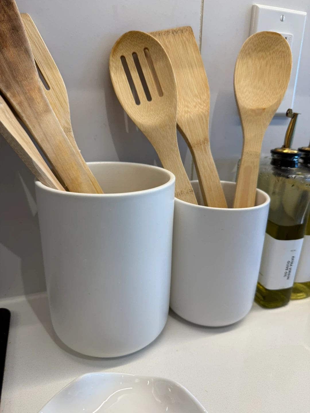 White Ceramic Utensil Holders - photo 3