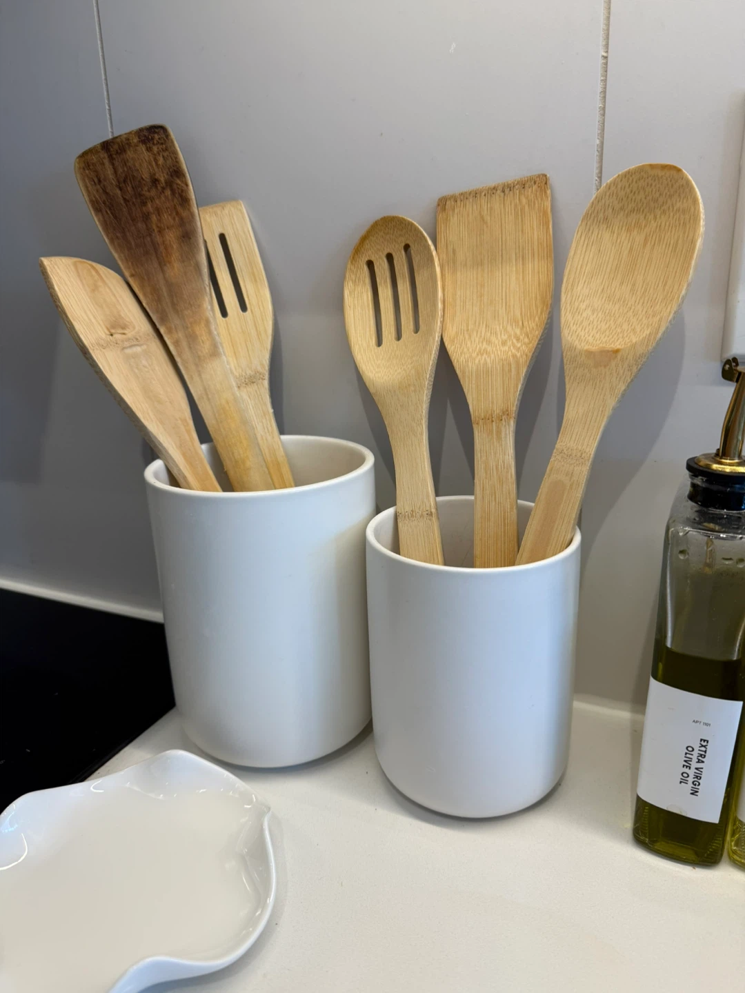 White Ceramic Utensil Holders - photo 5