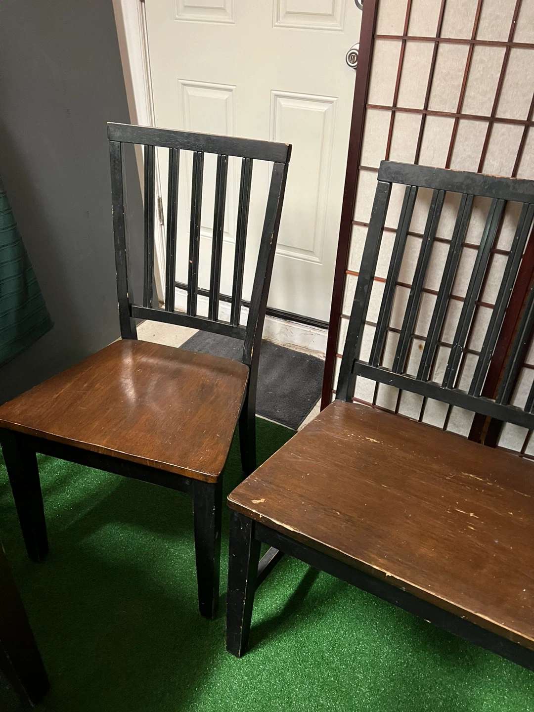 Wooden Bench with a matching Chair Set - photo 2