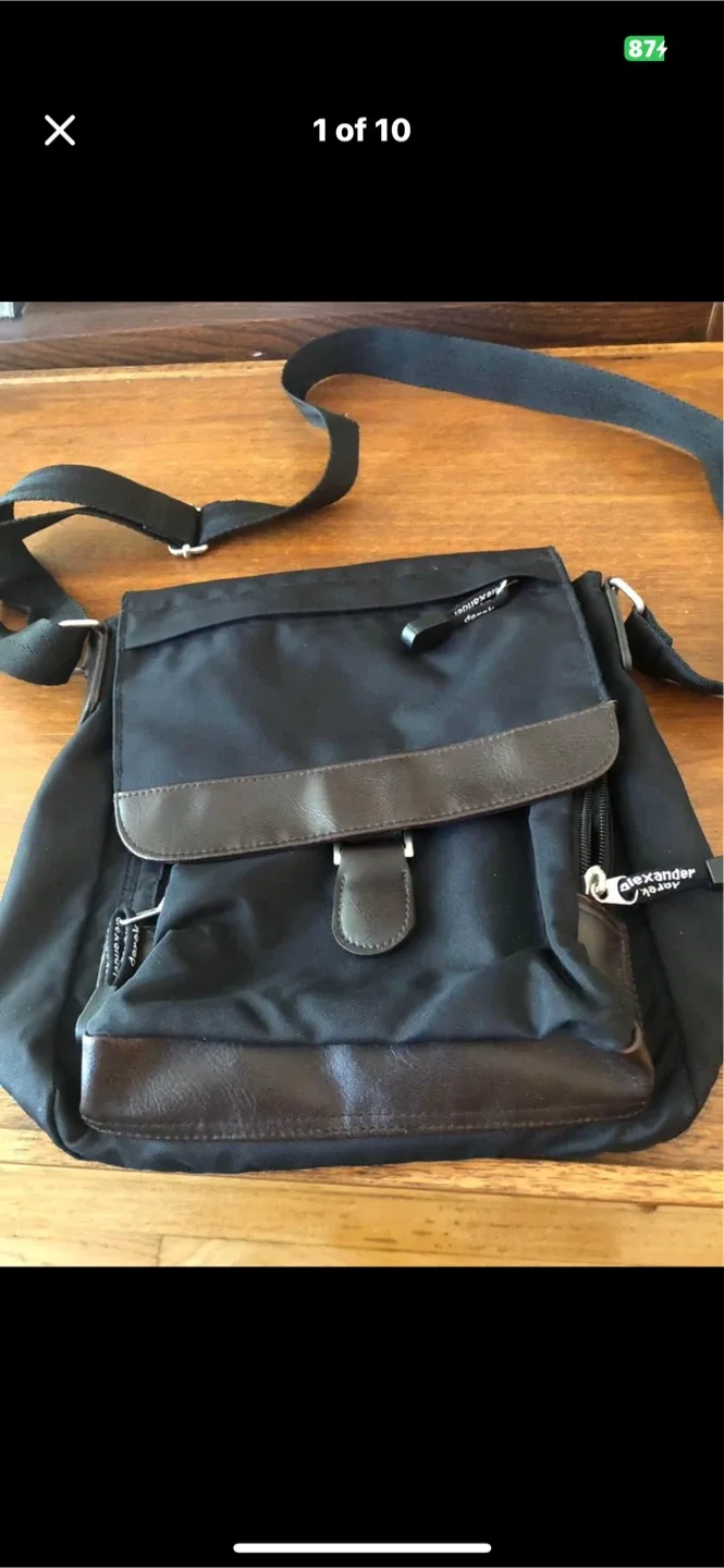 Derek Alexander Black and Brown Crossbody Bag