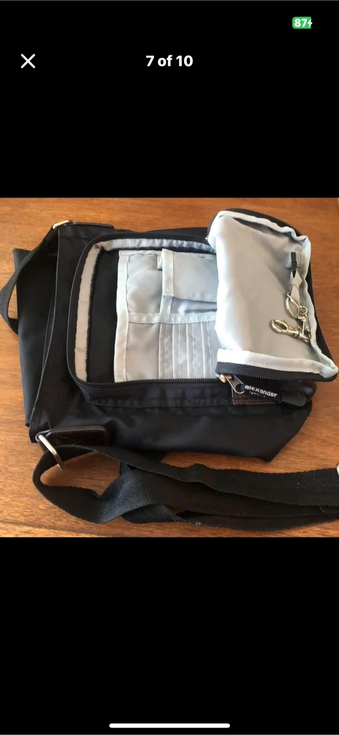 Derek Alexander Black and Brown Crossbody Bag image indicator(7)