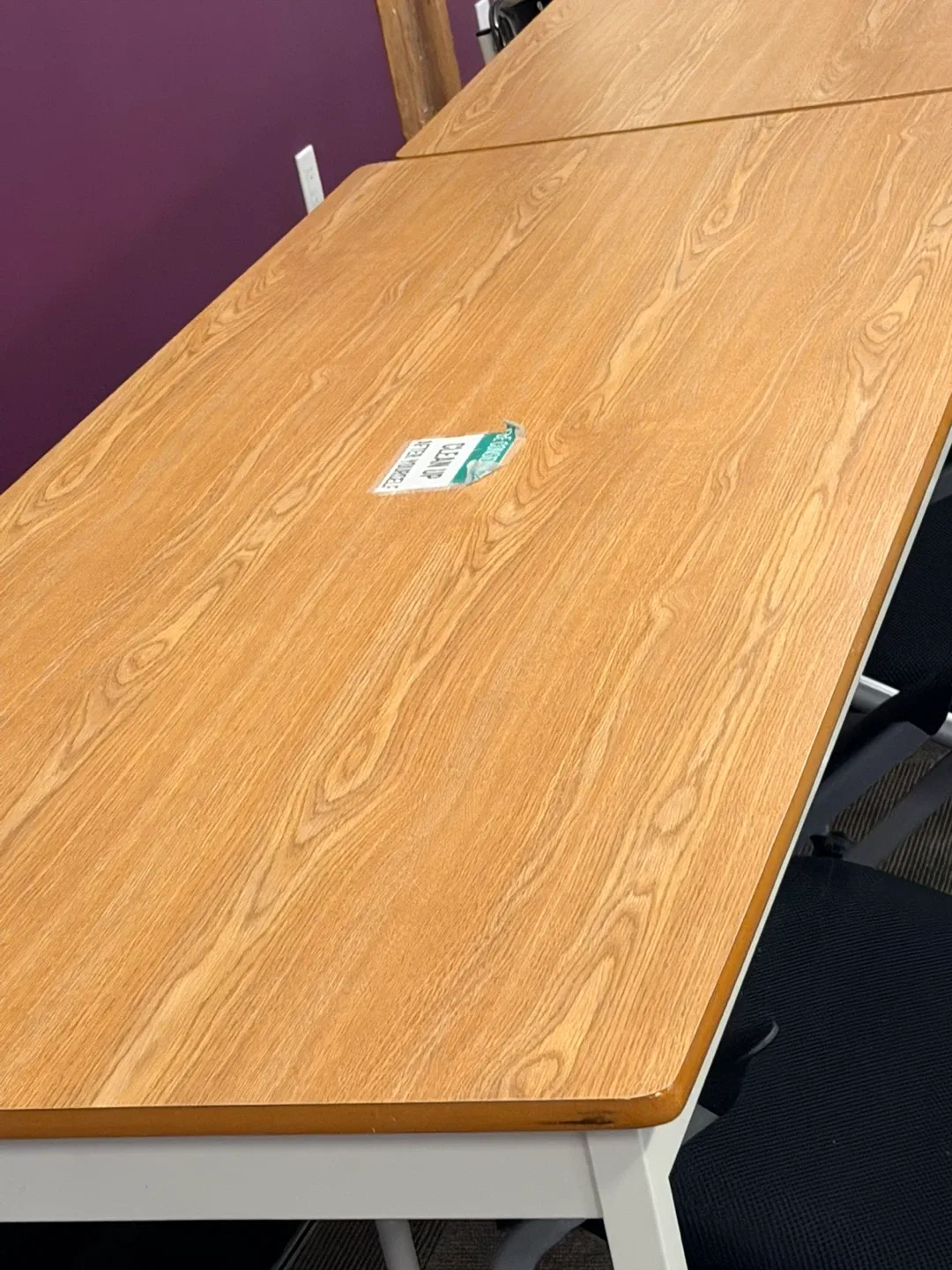 8 Wooden Top Table with White Legs