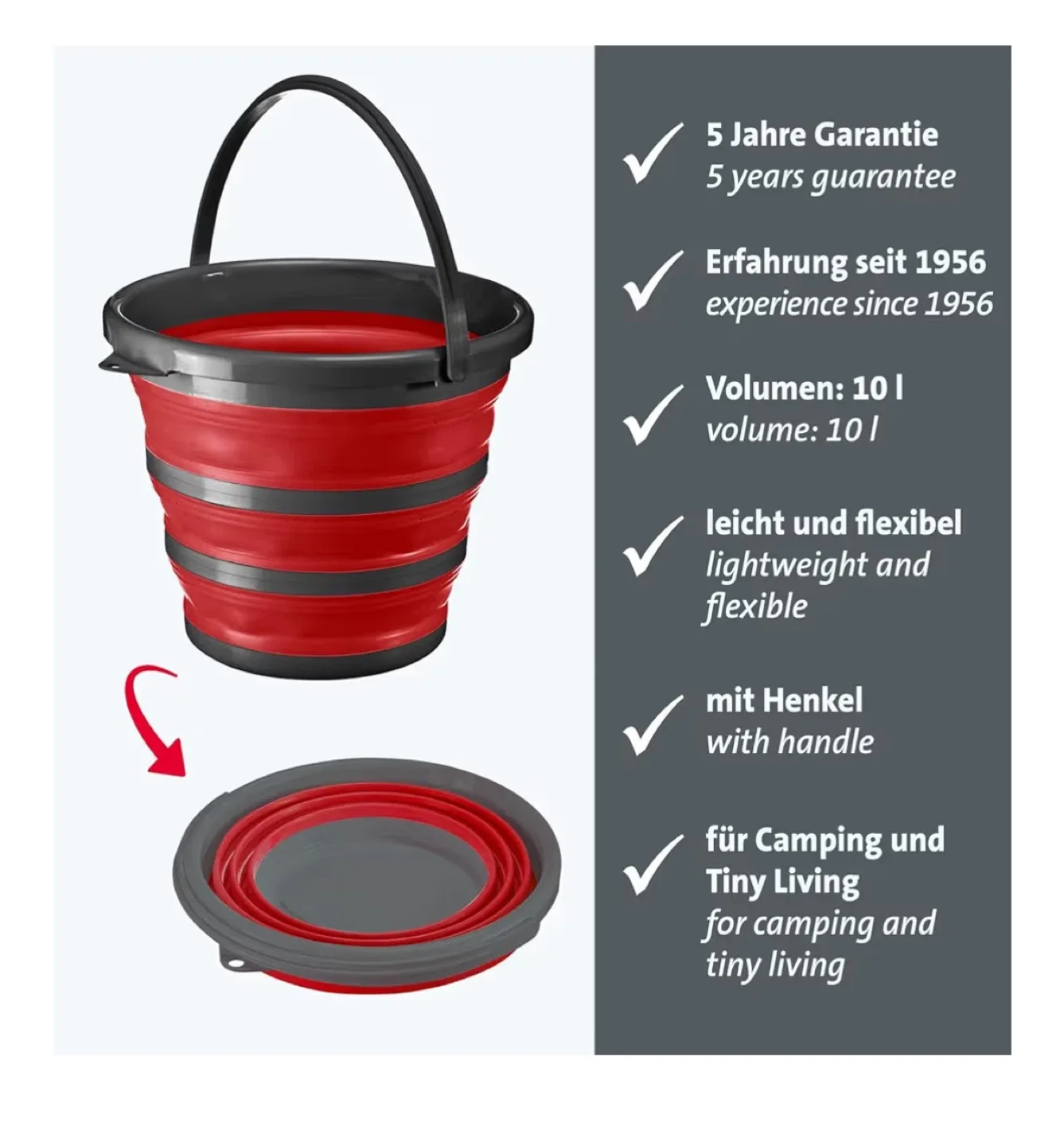 Collapsible Bucket - 10L Volume