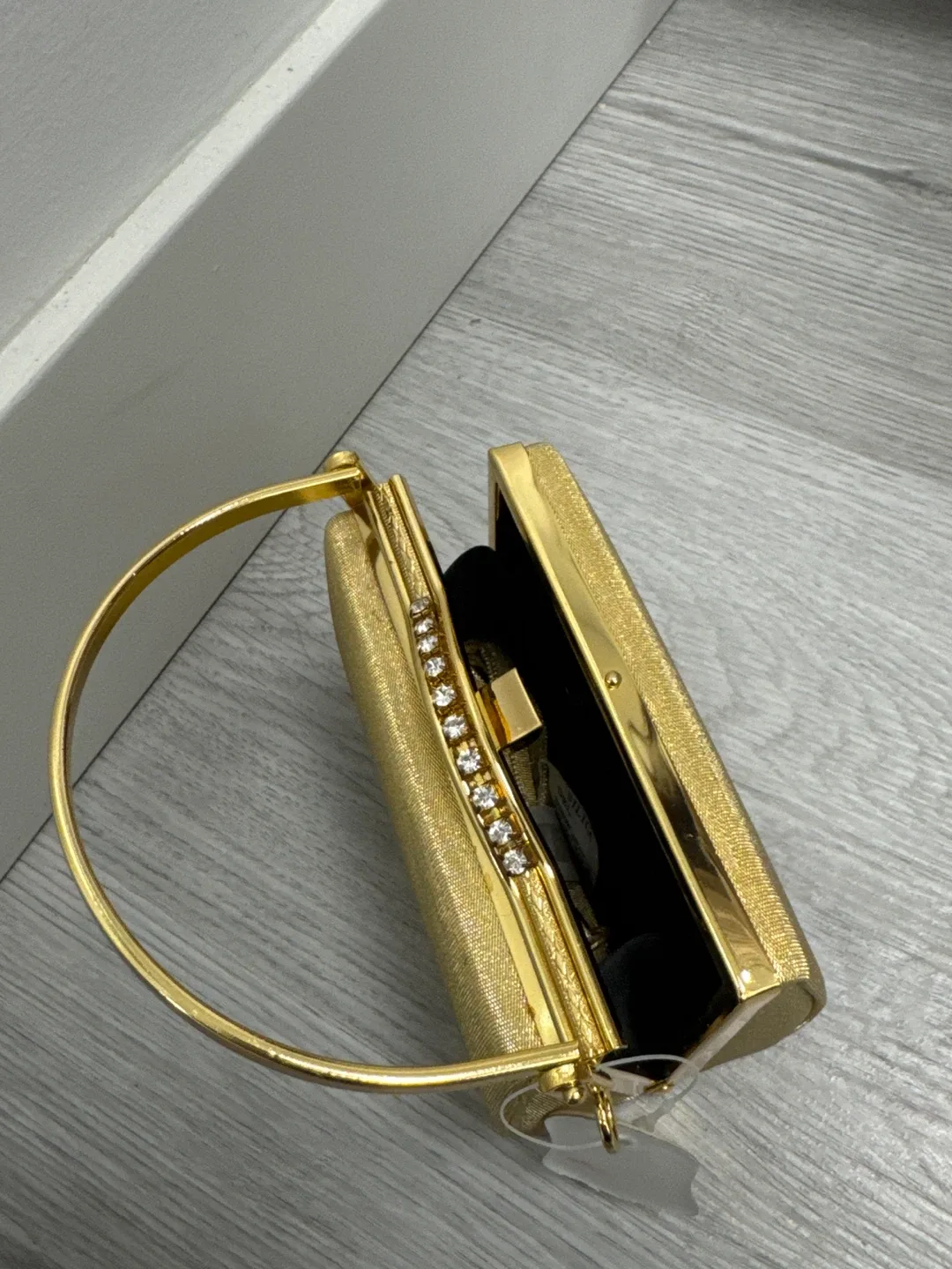 Gold Evening Clutch with Rhinestones image indicator(4)