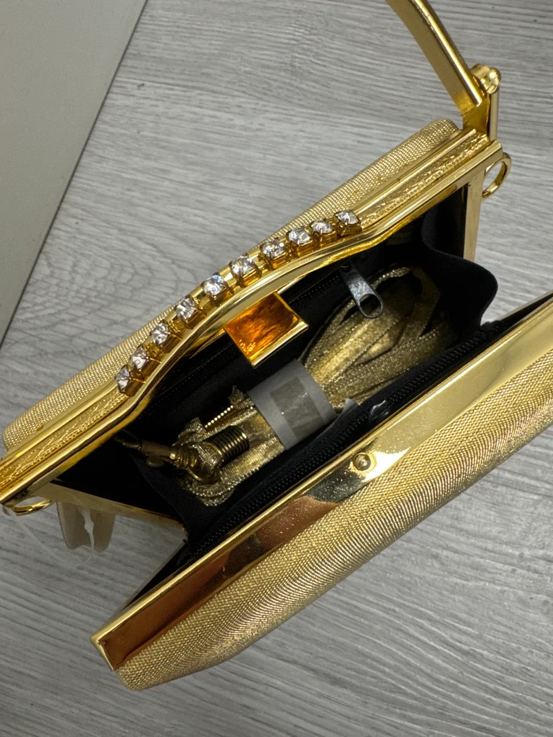 Gold Evening Clutch with Rhinestones image indicator(2)