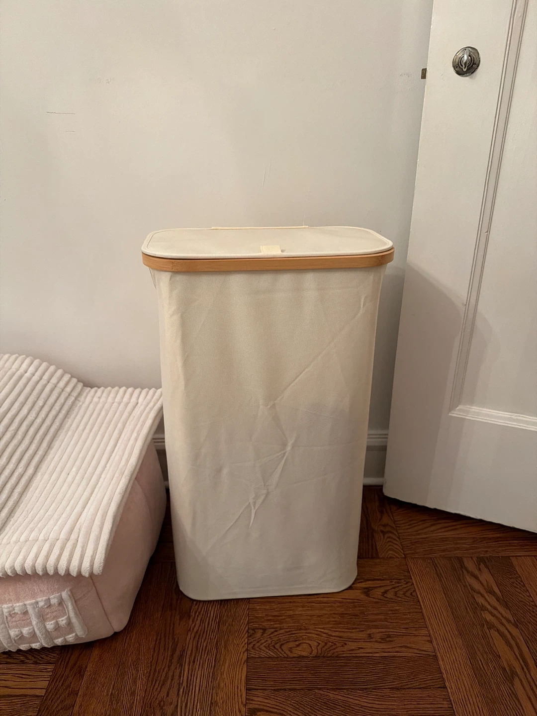 Free Laundry Hamper with Lid - Beige