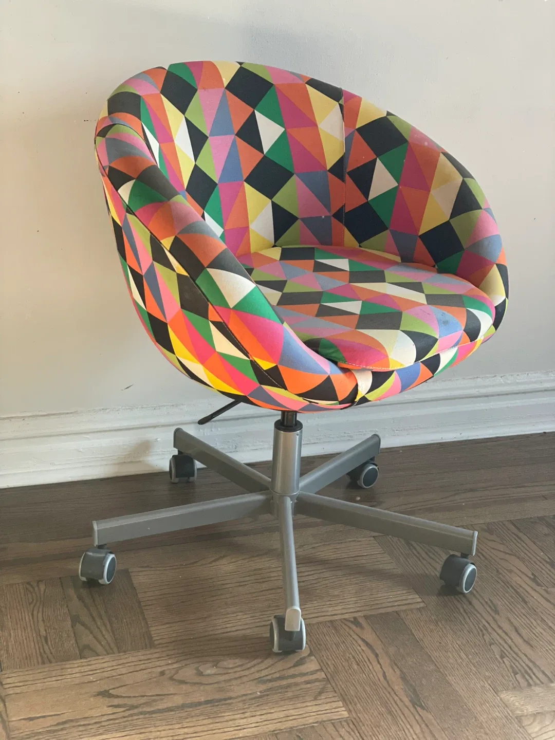 Colorful Patterned Swivel Chair