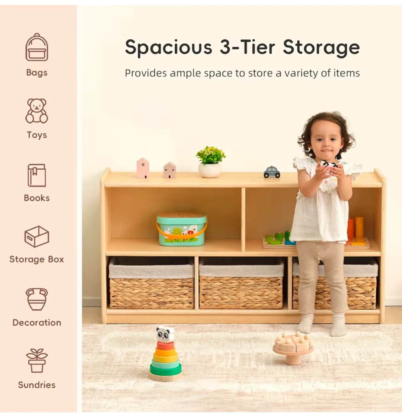 Kids Wooden Toy Storage Cabinet BRANDNEW image indicator(7)