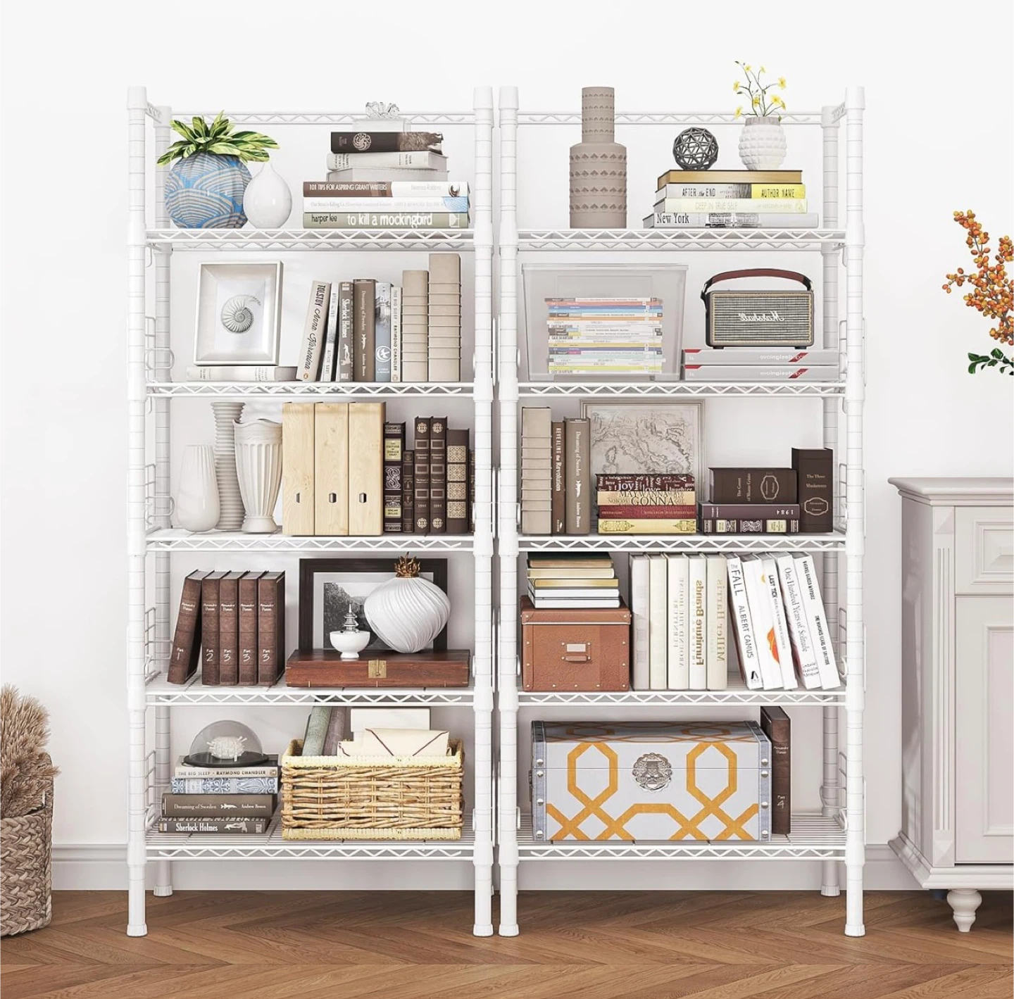 White 6-Tier Metal Wire Shelving Unit - photo 4