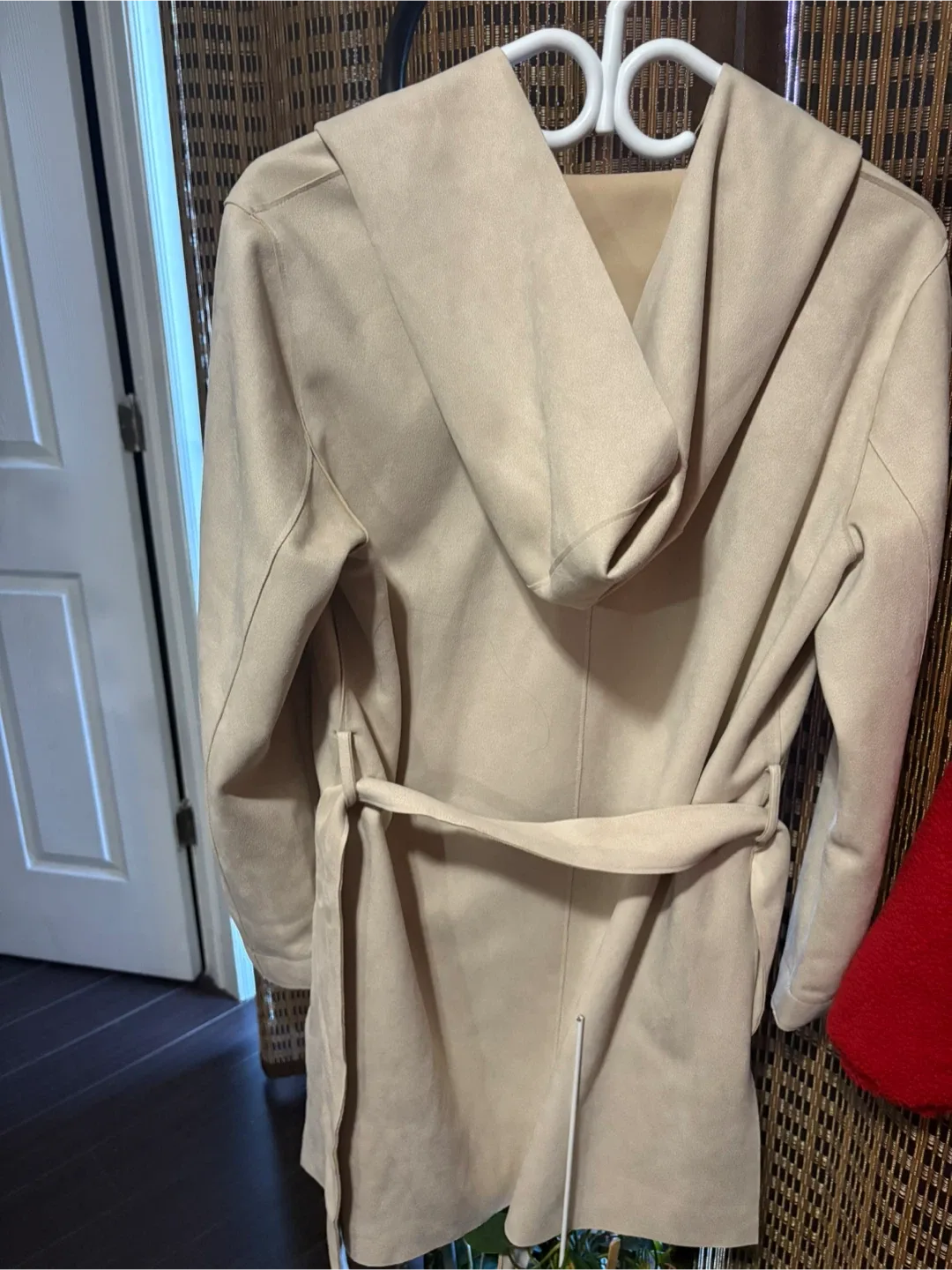 Zara Beige Hooded Duster Coat - Size s image indicator(3)