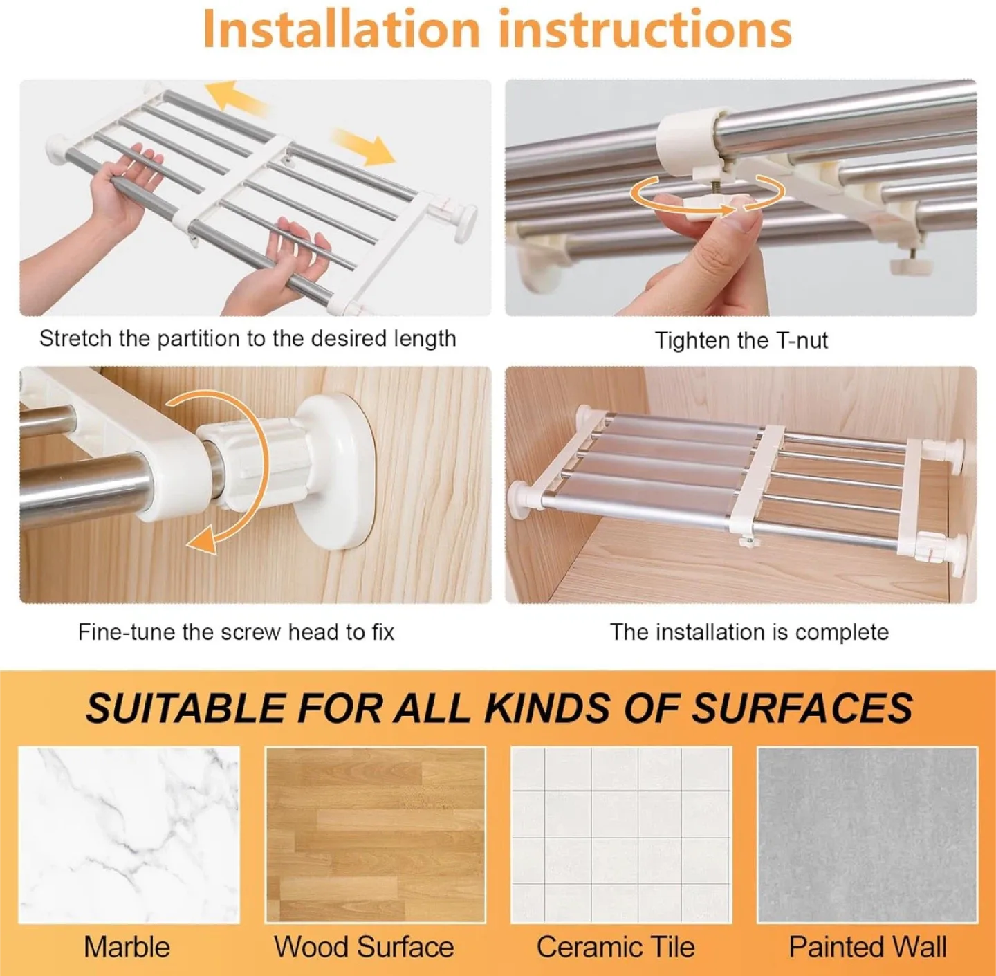 BRAND NEW, SEALED Adjustable Closet Tension Shelf #Cleanout image indicator(5)