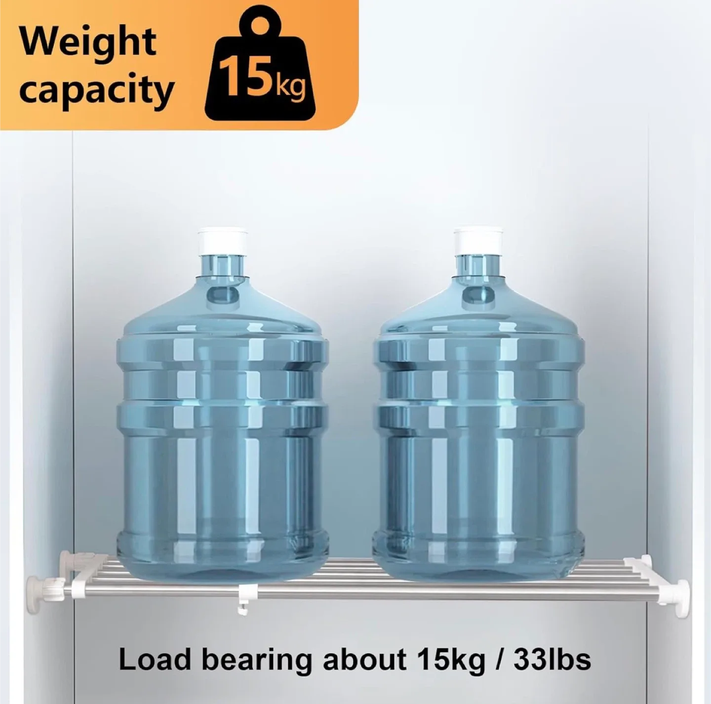 BRAND NEW, SEALED Adjustable Closet Tension Shelf #Cleanout image indicator(6)