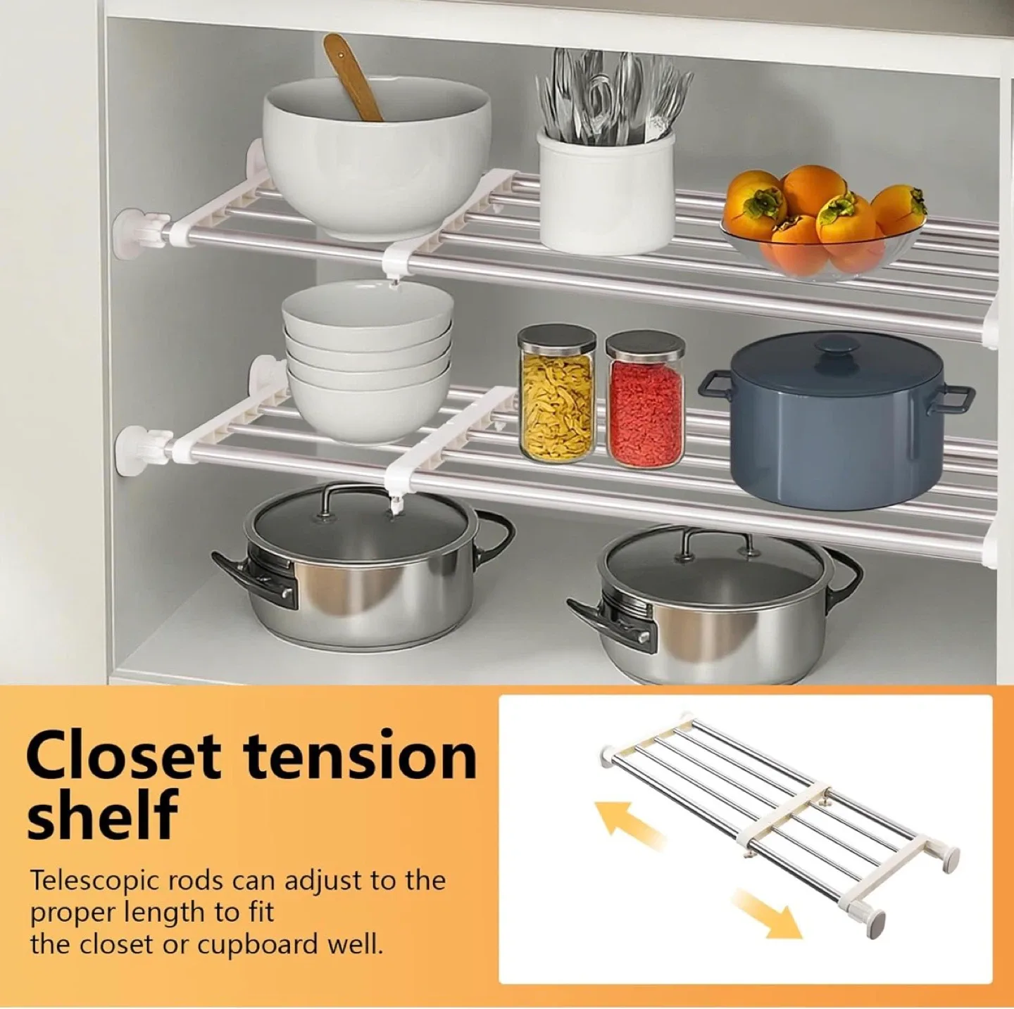 BRAND NEW, SEALED Adjustable Closet Tension Shelf #Cleanout image indicator(3)