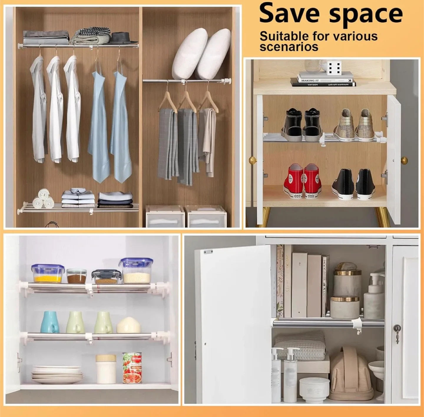 BRAND NEW, SEALED Adjustable Closet Tension Shelf #Cleanout image indicator(4)