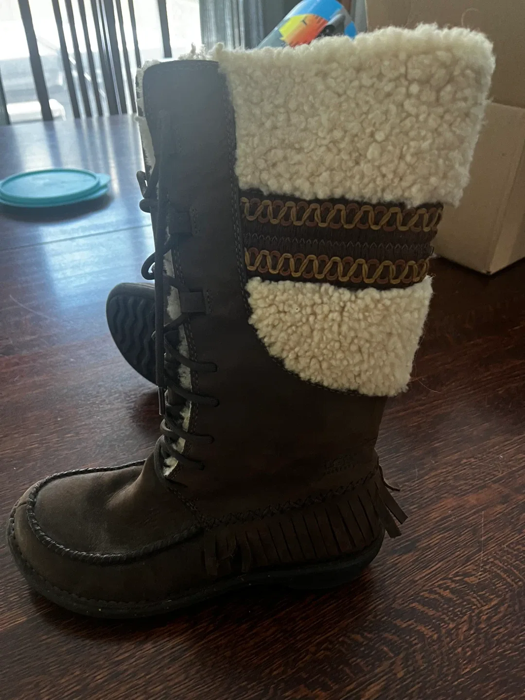 UGG Boots - Brown, Lace-Up, Size 8