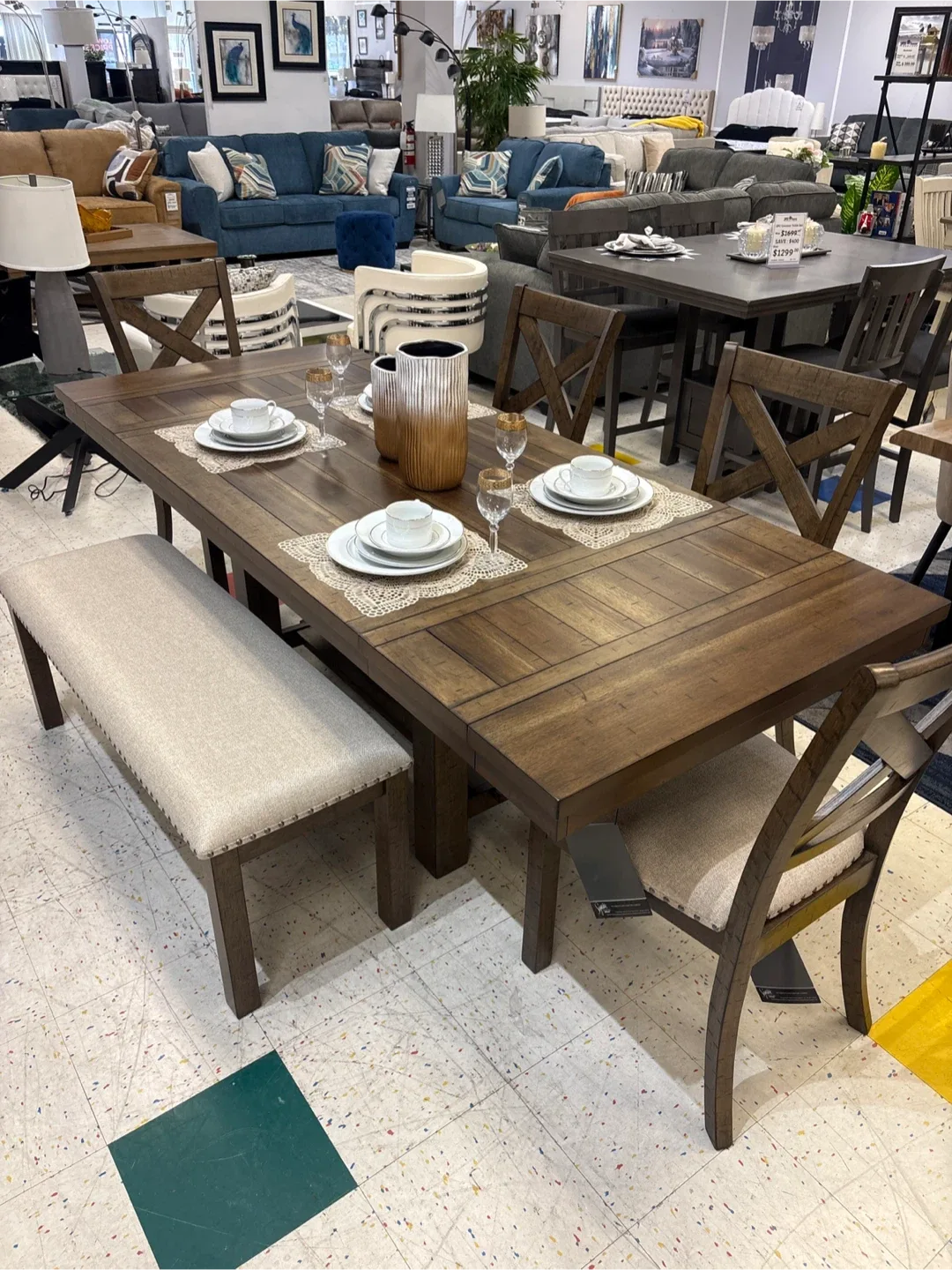 Ashley Dining Table with 4 Chairs & Bench image indicator(2)